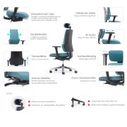 Ergomax Comfort Premium Ergonomic Office Chair with Donati Synchro Mechanism - Image 2
