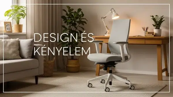 Modern, fehér vázas ergonomikus irodaszék egy stílusos nappali dolgozósarkában.